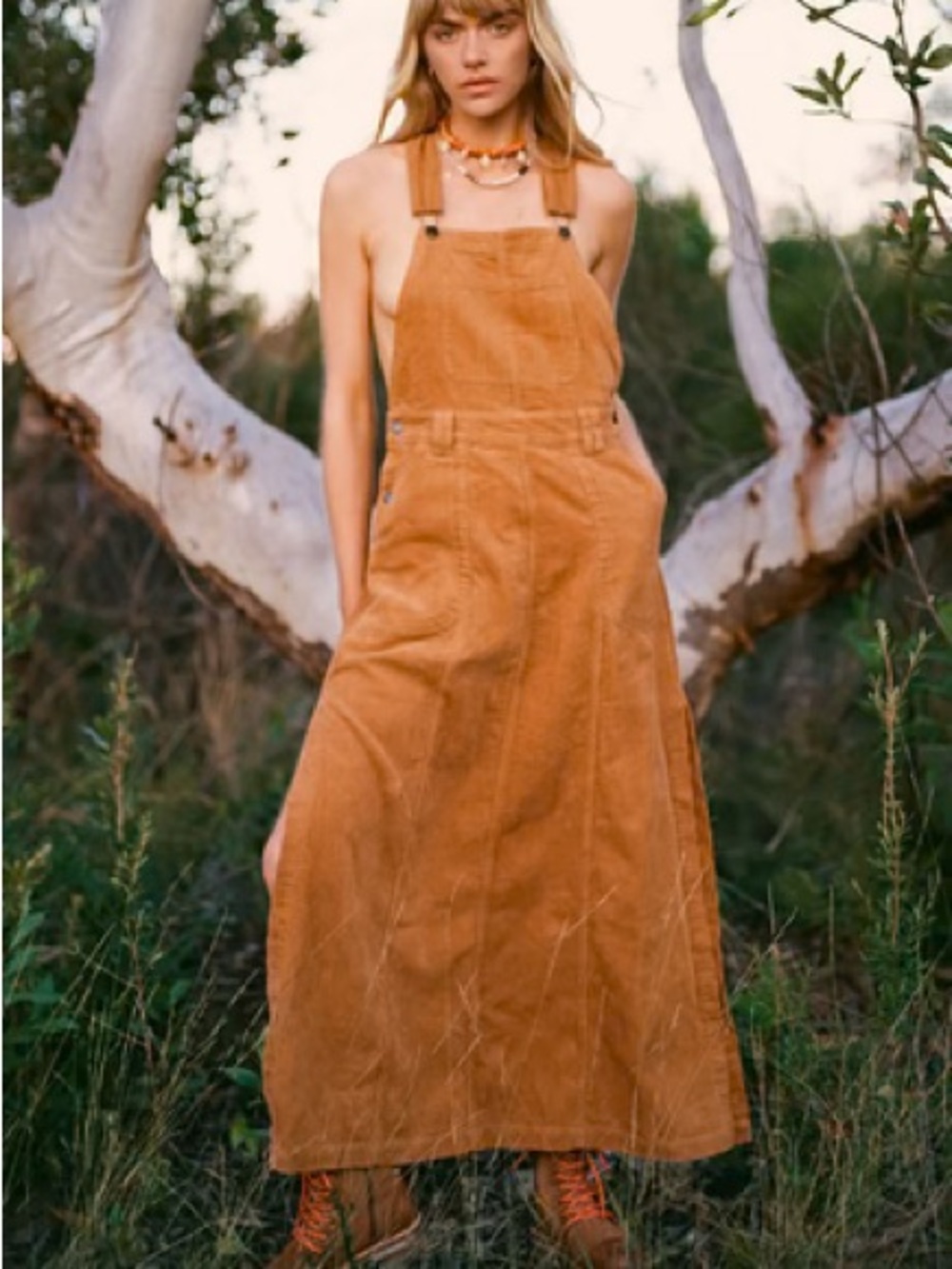 Spell Adventure Club - Summit Cord Overall Dress - Golden Oak - Sz XS - NWT!